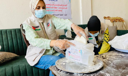 بدعم كردستاني.. "إجديدة الخيرية" تنفذ مبادرة "سنابل كردية" بمخيم الأصدقاء بغزة