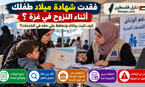 فقدت شهادة ميلاد طفلك أثناء النزوح في غزة؟ كيف تثبت بياناته وتحافظ على حقه في الخدمات؟